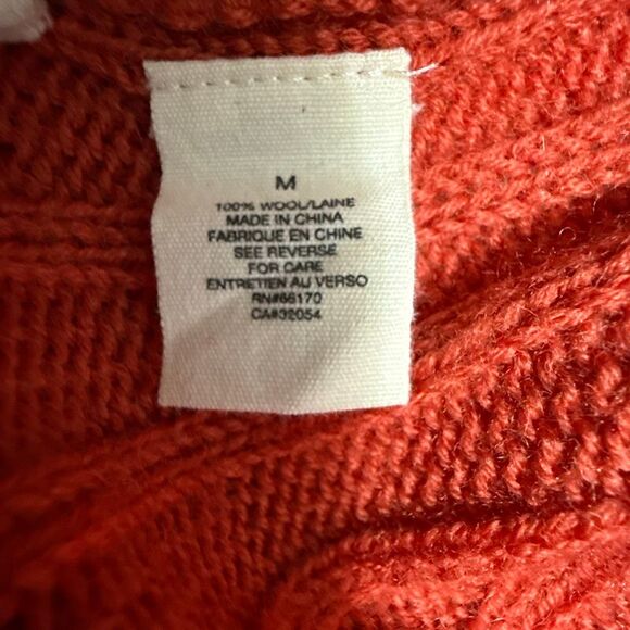 Moth by Anthropologie Rust Wool Knit Cape Sweater - Size M - Picture 7 of 9